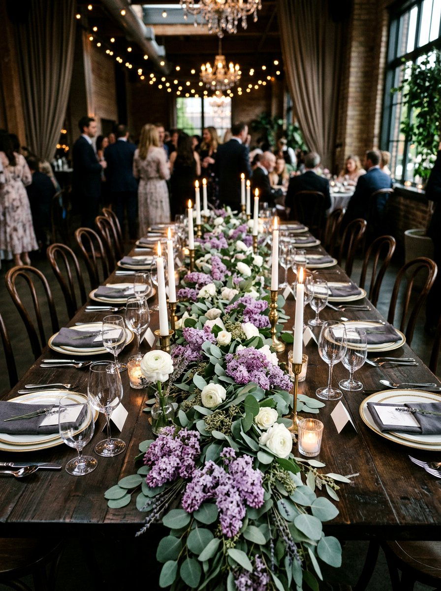 Lilac And Eucalyptus Garland - 25 Spring Lilac Arrangement Ideas