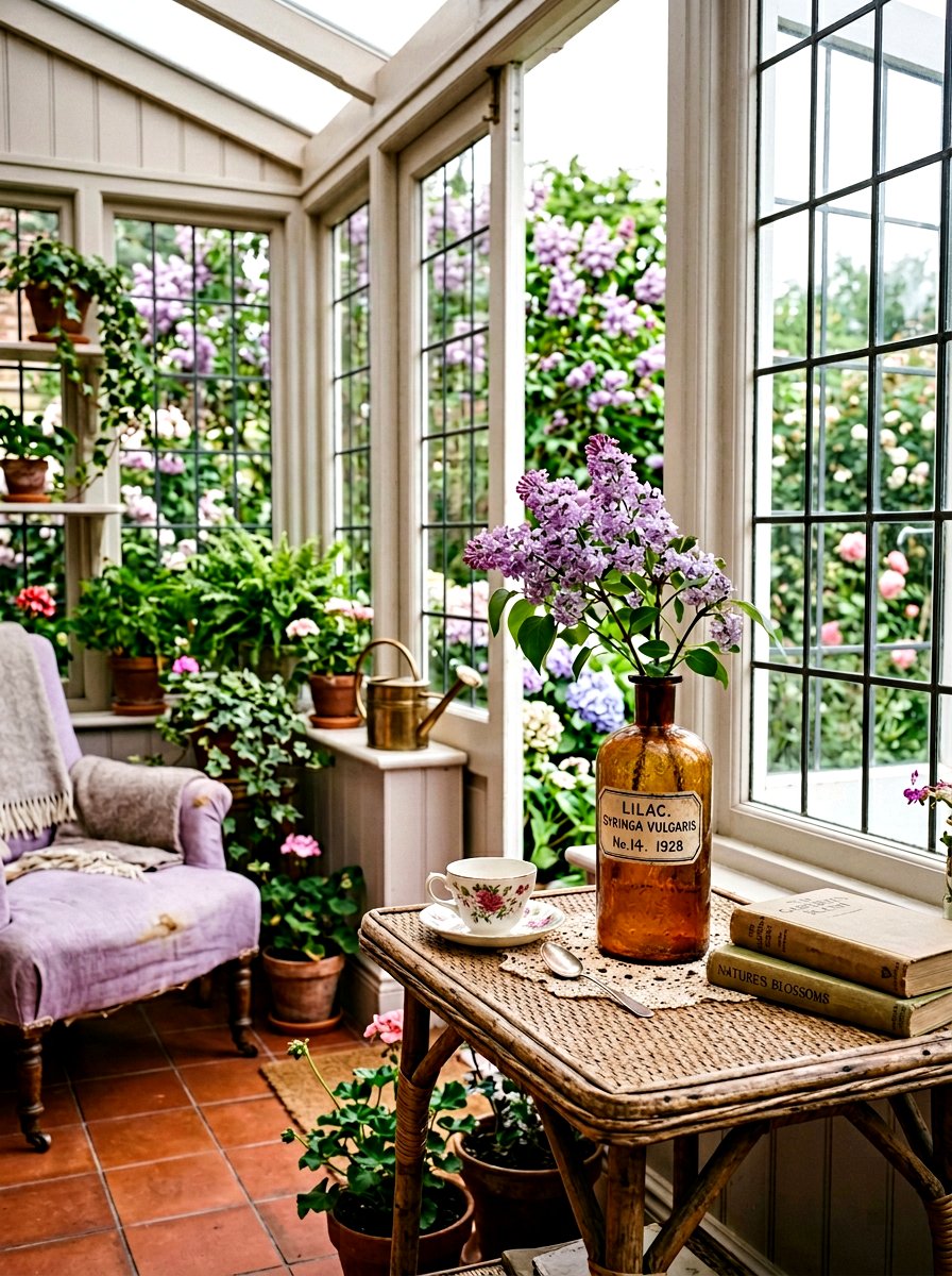 Lilac Sprig In Vintage Bottle - 25 Spring Bud Vase Arrangement Ideas