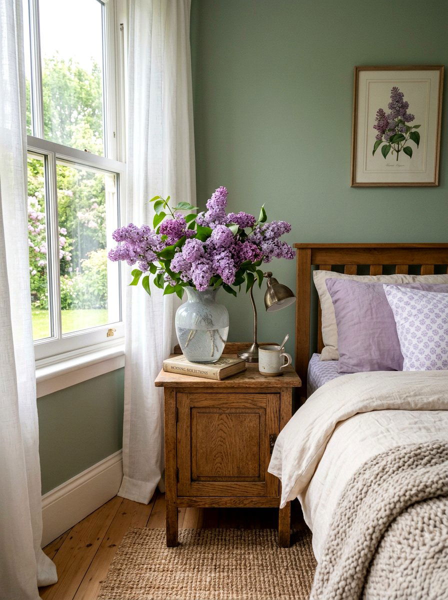 Lilac bedroom vase - 25 Spring Faux Flower Arrangement Ideas
