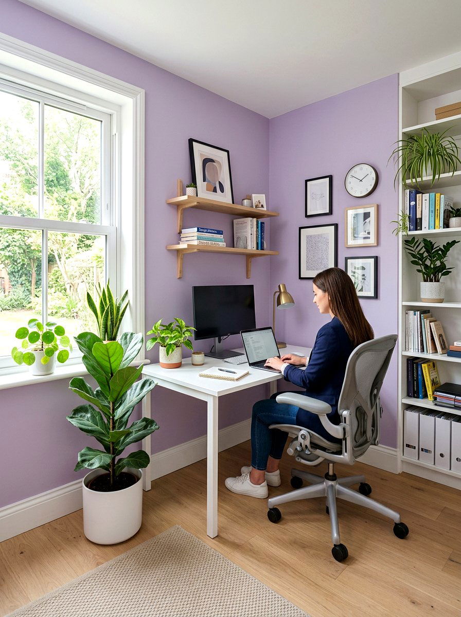 Lilac home office - 25 Spring Pastel Color Palette Ideas