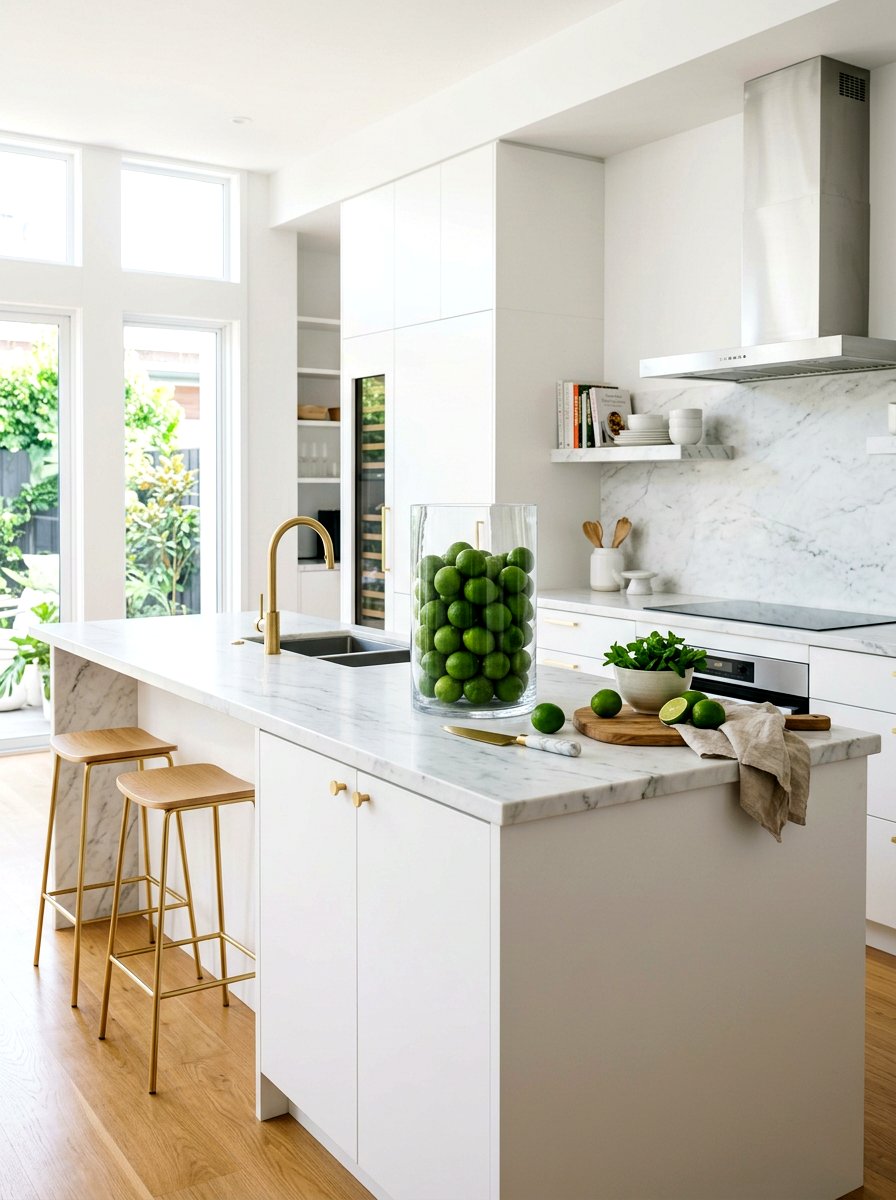 Lime Filled Glass Bowl - 25 Spring Citrus Centerpiece Ideas
