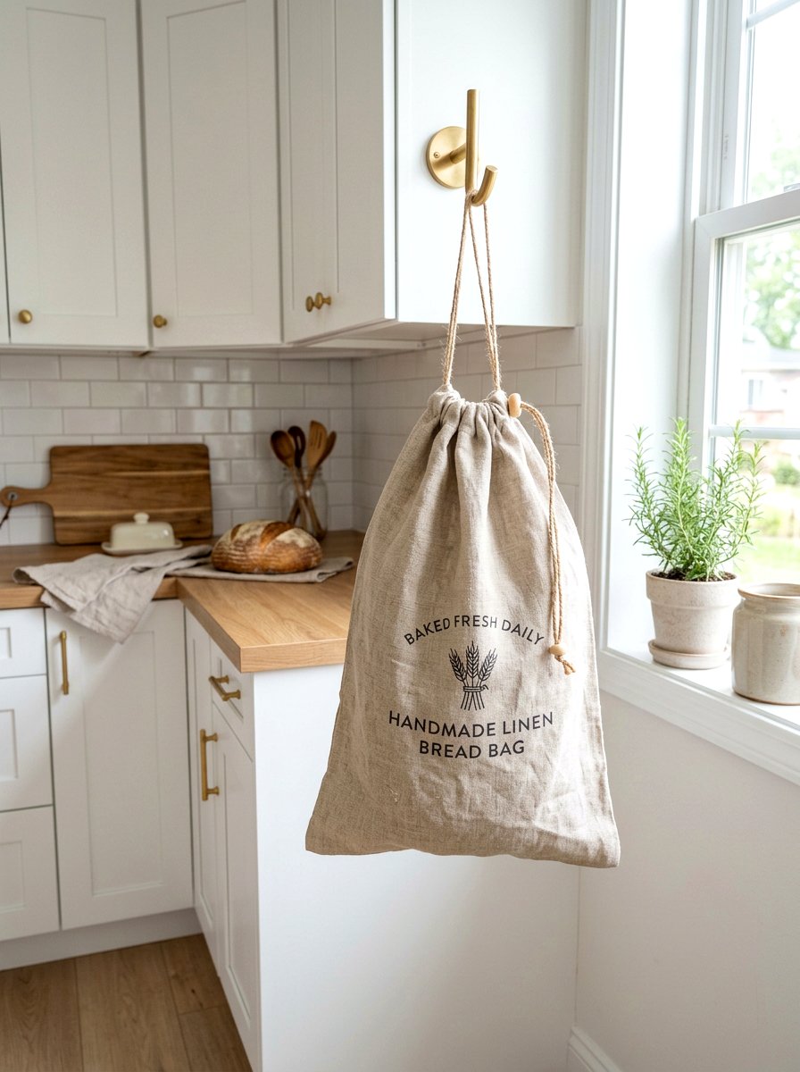 Linen Bread Bag - 25 Spring Fabric Craft Ideas