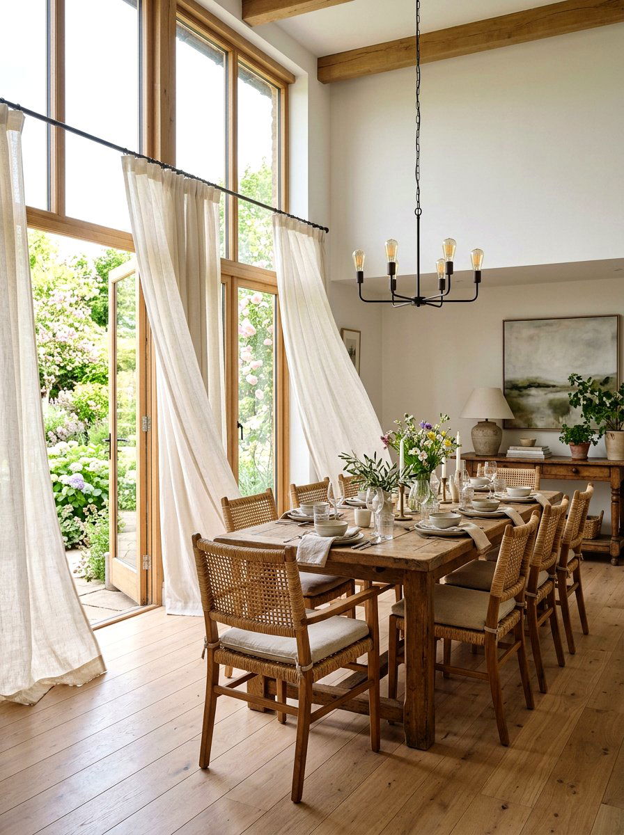 Linen Curtains - 25 Spring Rental Friendly Decor Ideas
