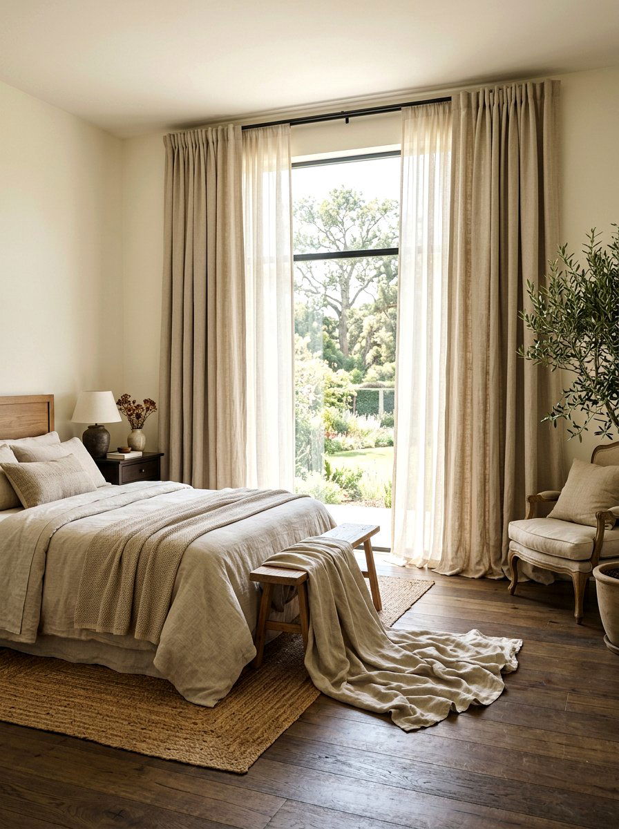 Linen Curtains Layout - 25 Spring Linen Decor Ideas