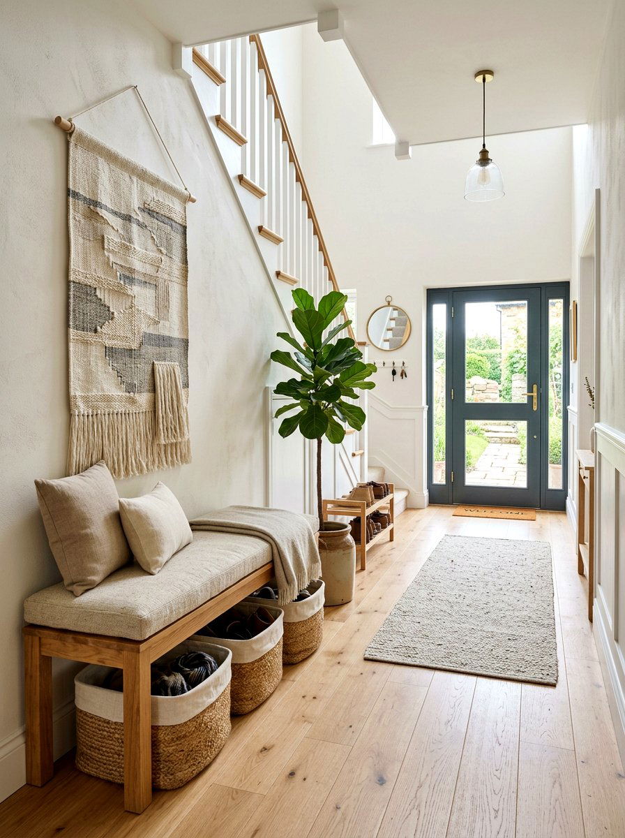 Linen Entryway - 25 Spring Linen Decor Ideas