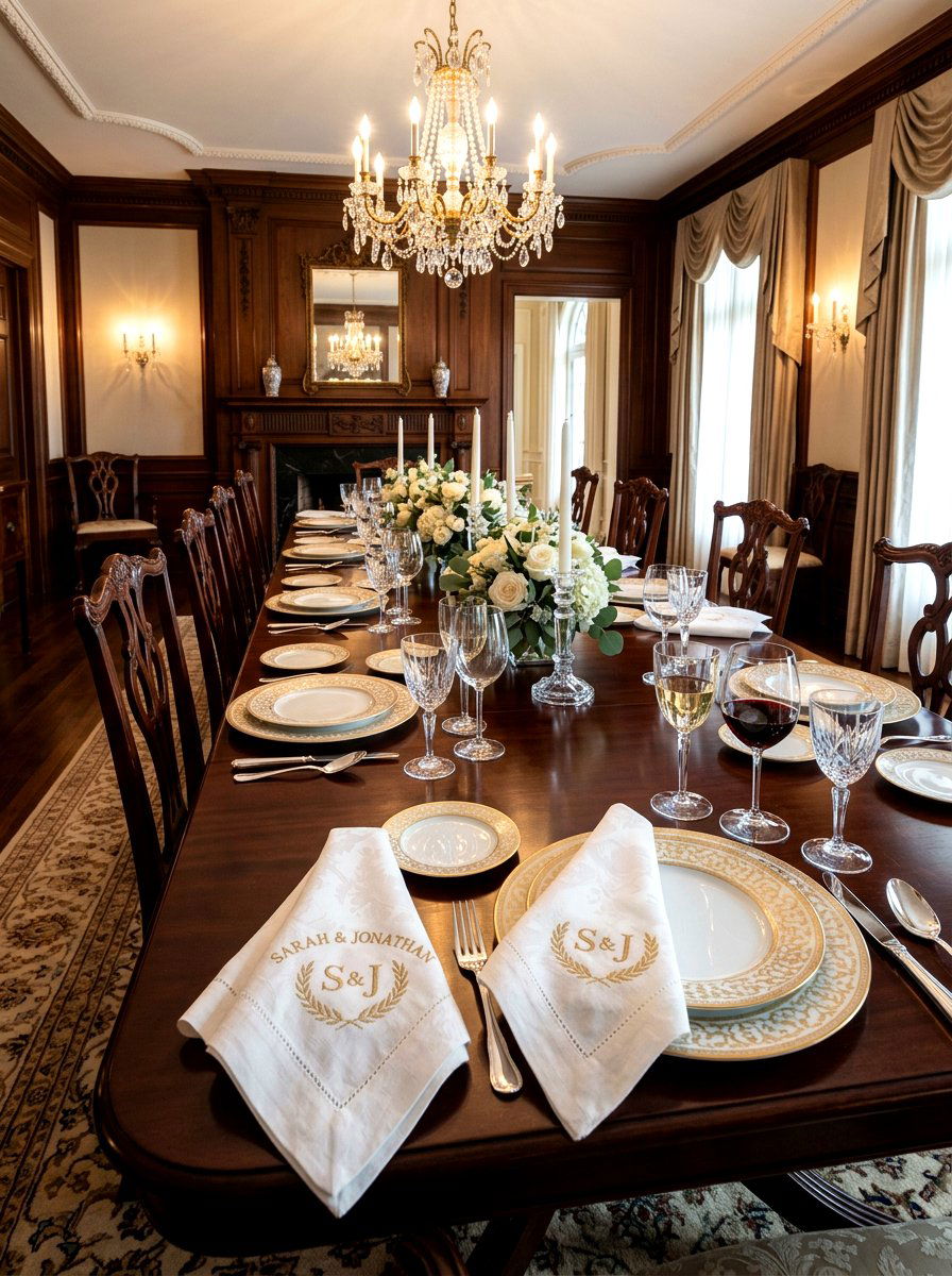 Linen Napkin Embroidery - 25 Spring Place Card Ideas