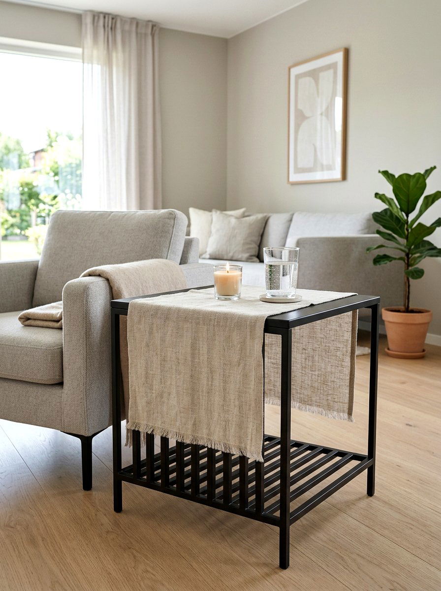 Linen Table Runner - 25 Spring End Table Decor Ideas