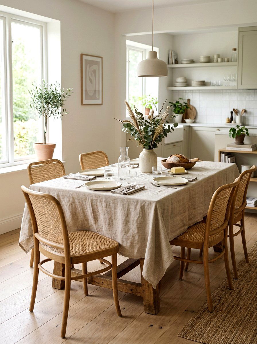 Linen Tablecloth - 25 Spring Tablecloth Ideas