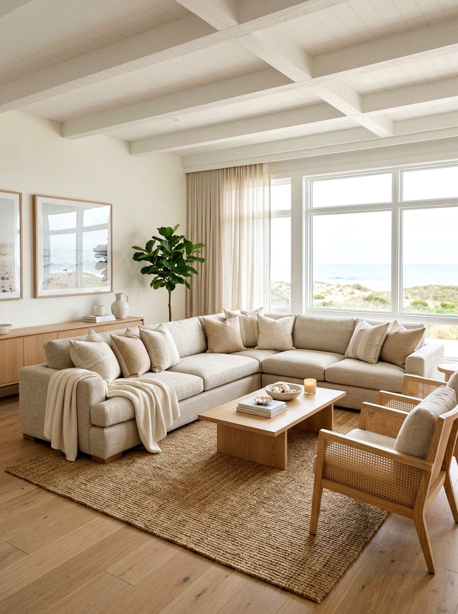 Linen Texture Sofa - 25 Spring Accent Pillow Ideas