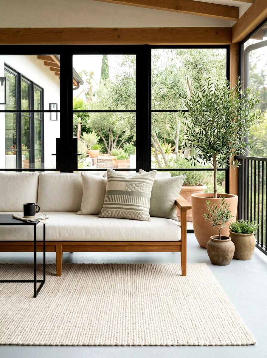 Linen Throw Pillow Cover - 25 Spring Porch Pillow Ideas