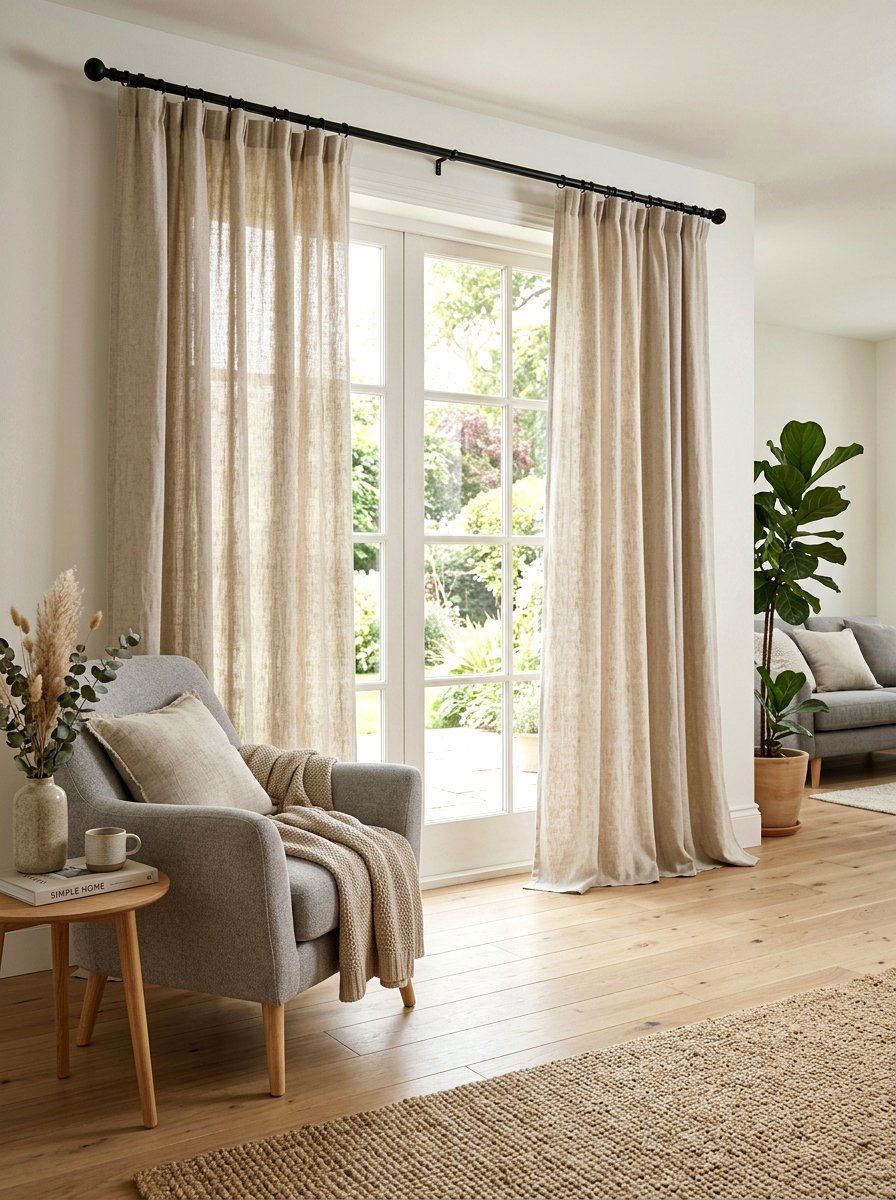 Linen Window Curtains - 25 Spring Cottage Decor Ideas