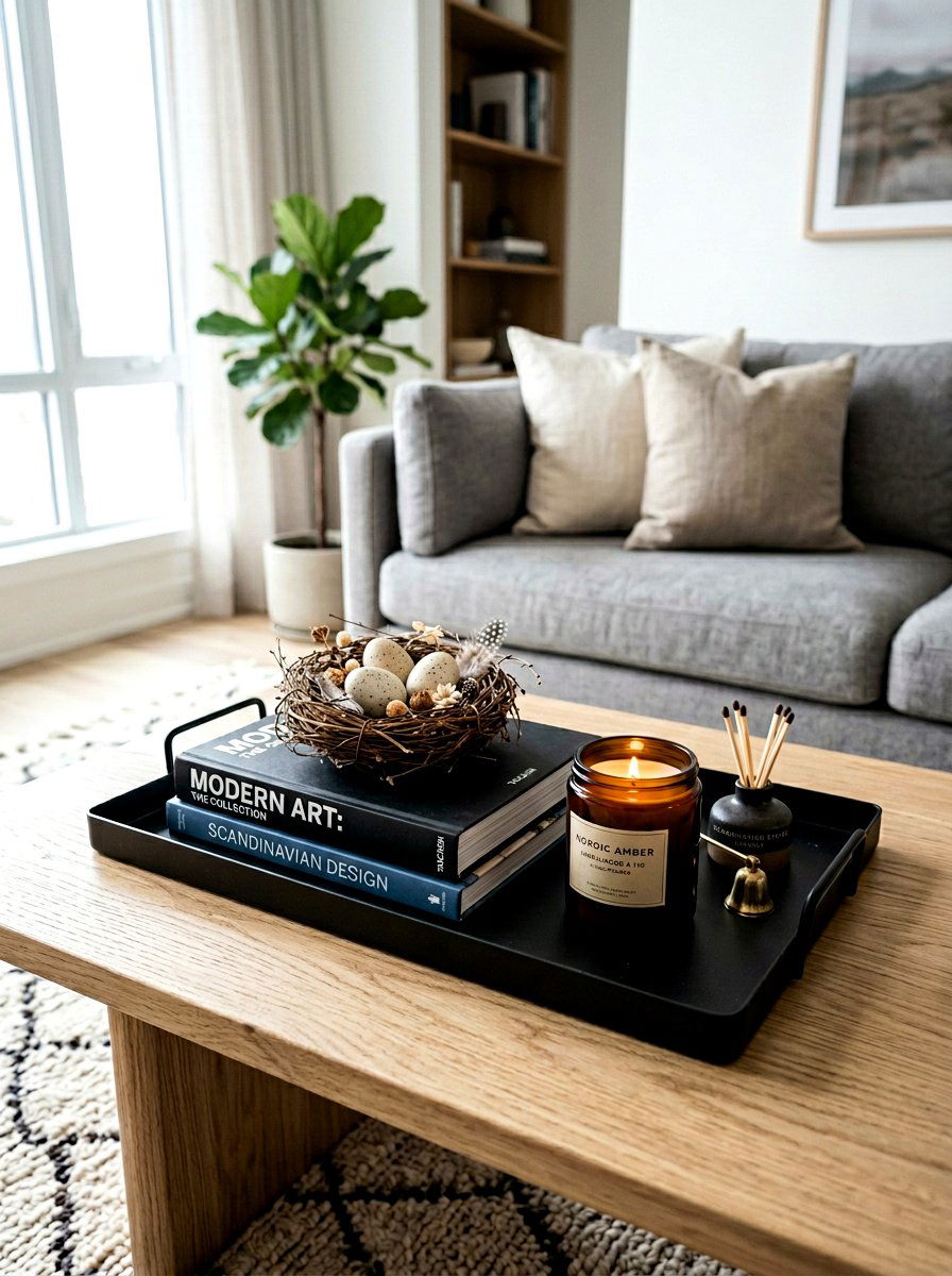 Living Room Coffee Table Tray - 25 Spring Nest Decor Ideas