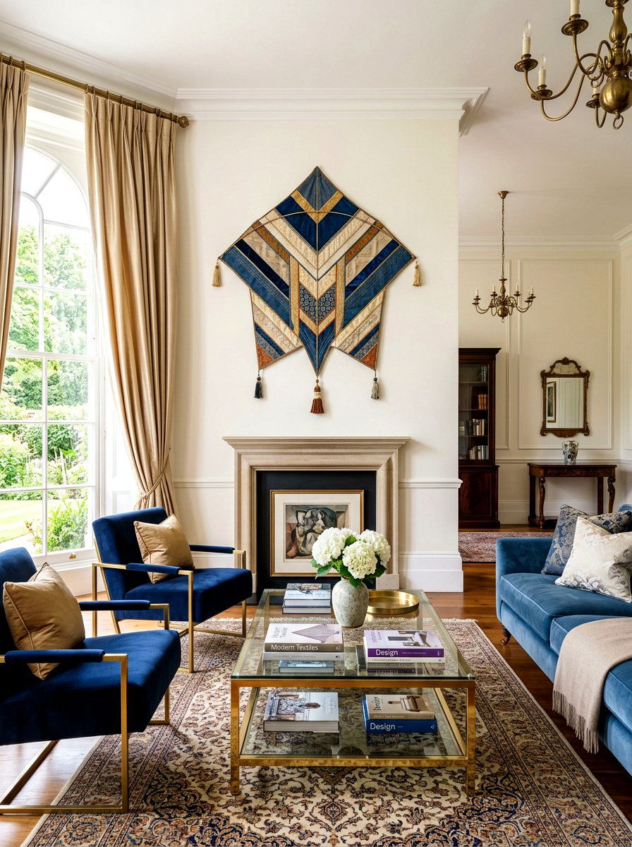 Living Room Kite Mantel - 25 Spring Kite Decor Ideas