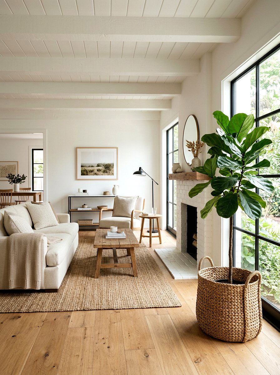 Living Room Seagrass Planter - 25 Spring Seagrass Basket Decor Ideas