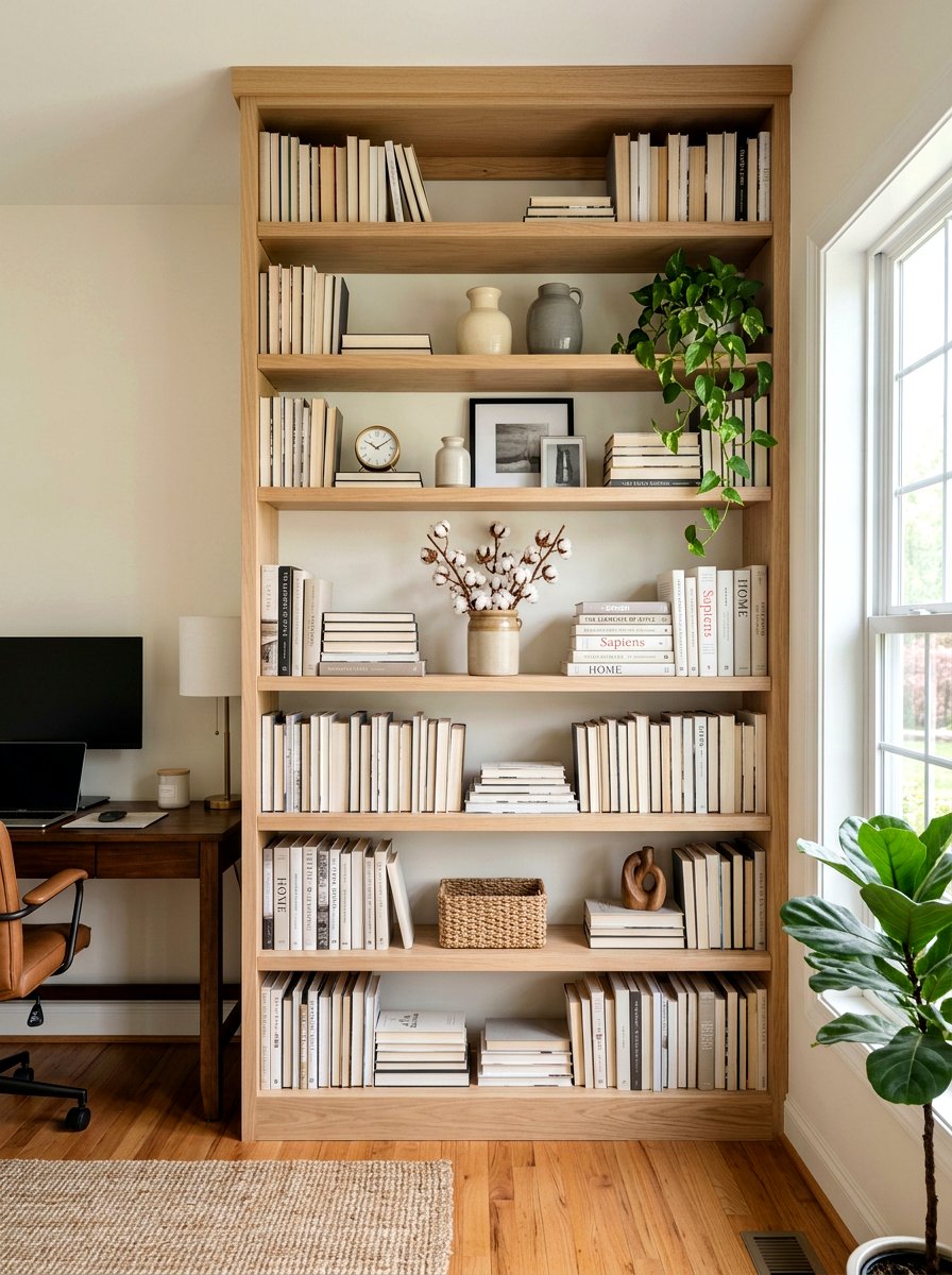 Living Room Shelf Cotton Stems - 25 Spring Cotton Stem Decor Ideas