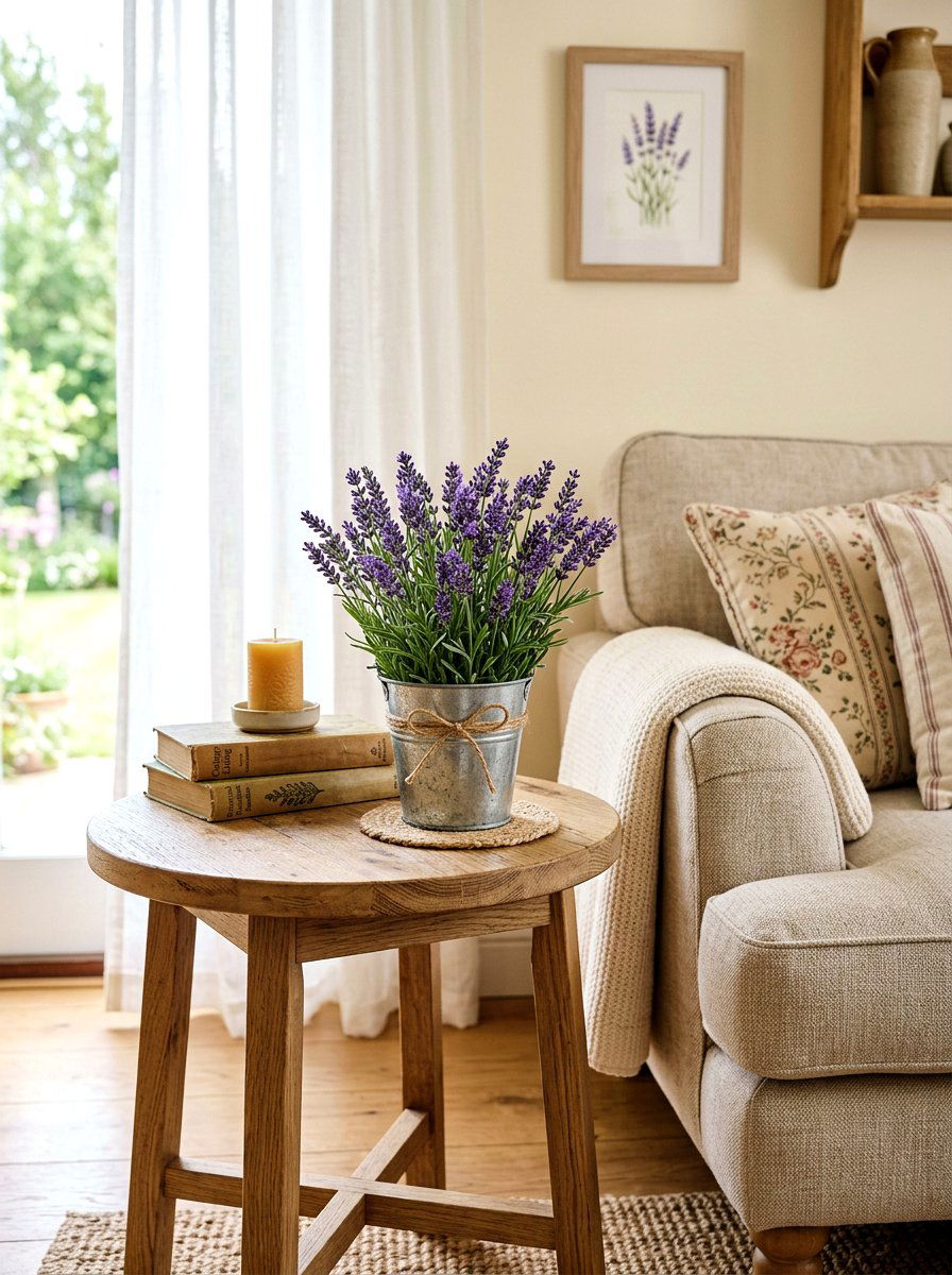 Living Room Side Table Accent - 25 Spring Galvanized Bucket Decor Ideas