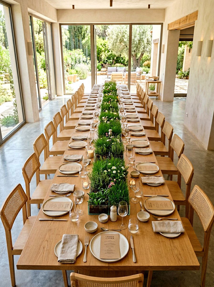 Living grass table runner - 25 Spring Wheat Grass Decor Ideas