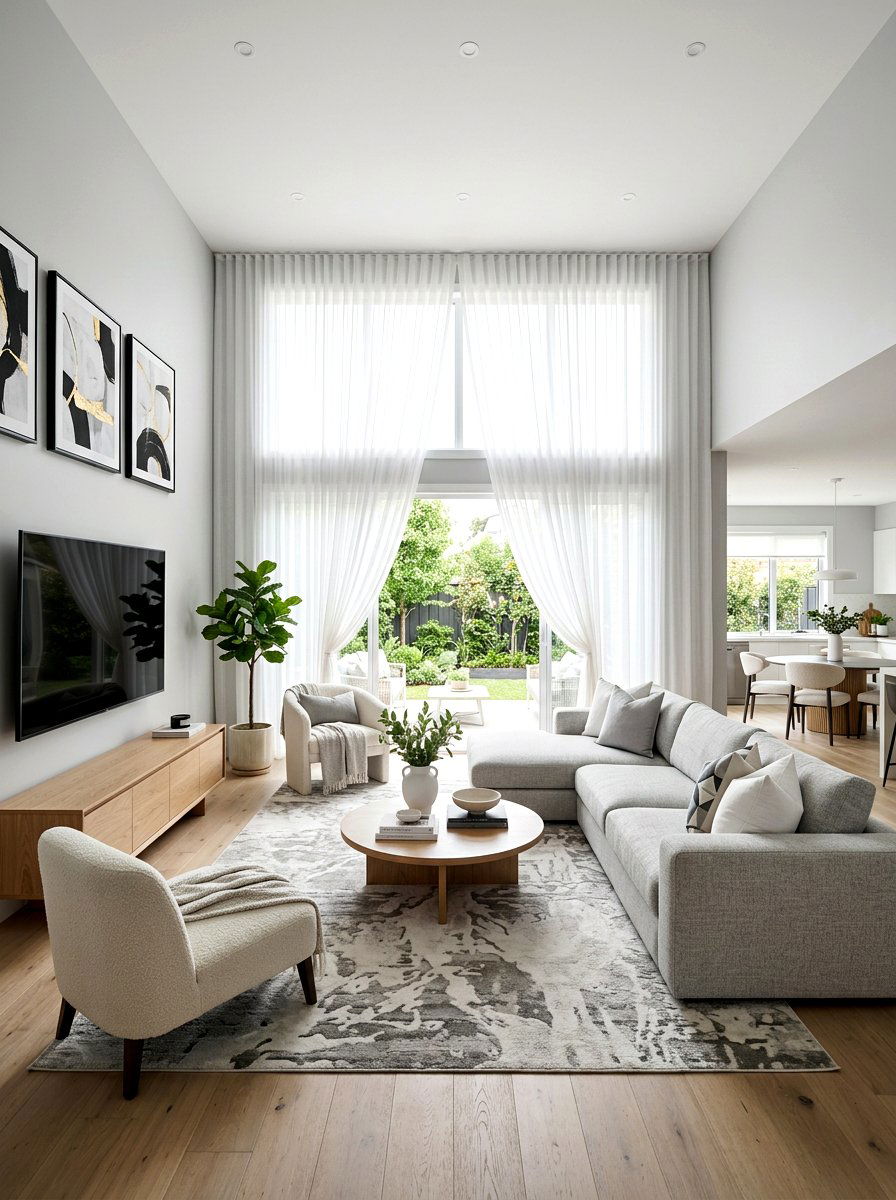 Living room sheer curtain - 25 Spring Sheer Curtain Ideas