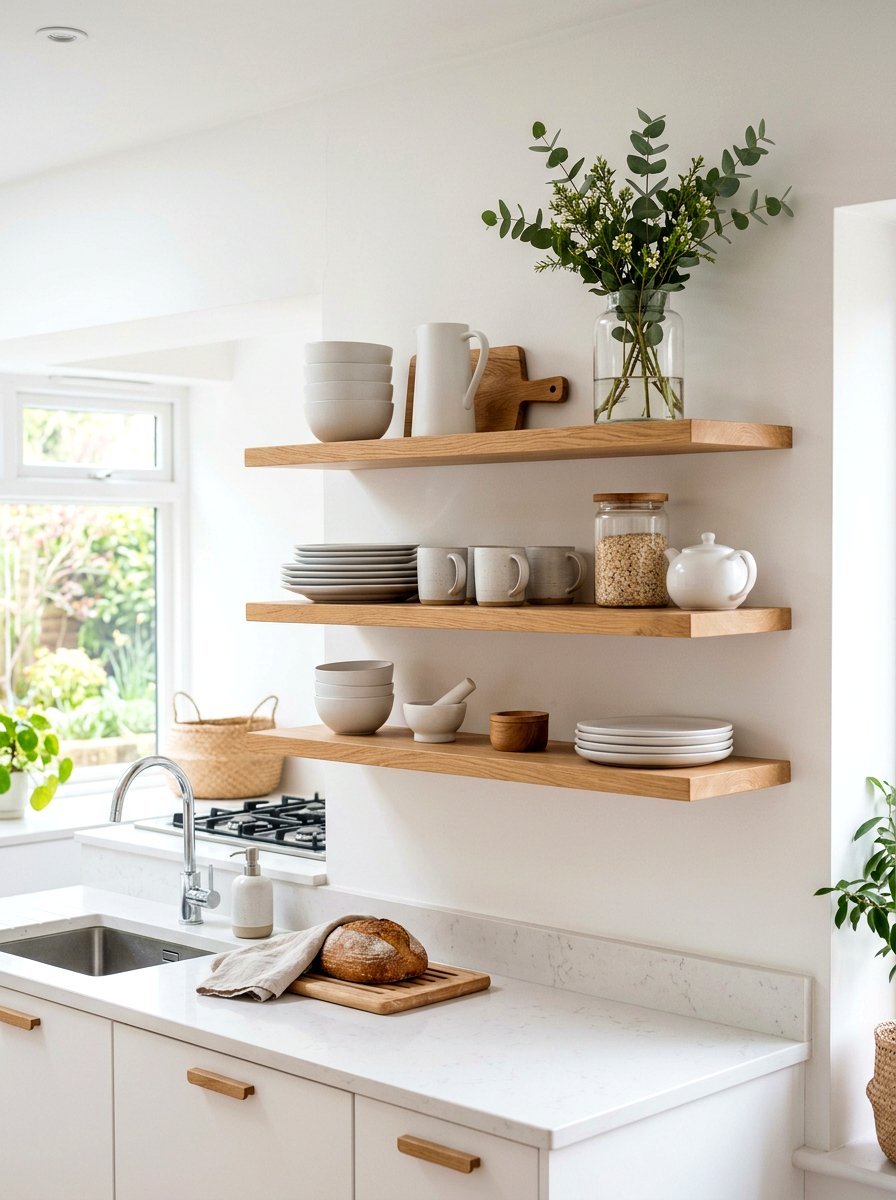 Living room shelf terracotta pottery - 25 Spring Open Shelving Decor Ideas