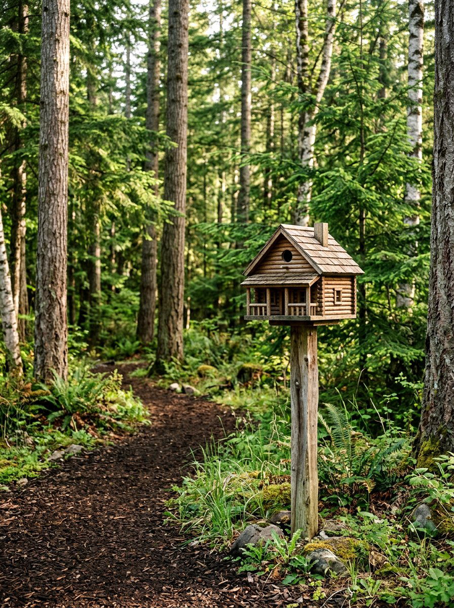 Log Cabin Birdhouse - 25 Spring Birdhouse Decor Ideas