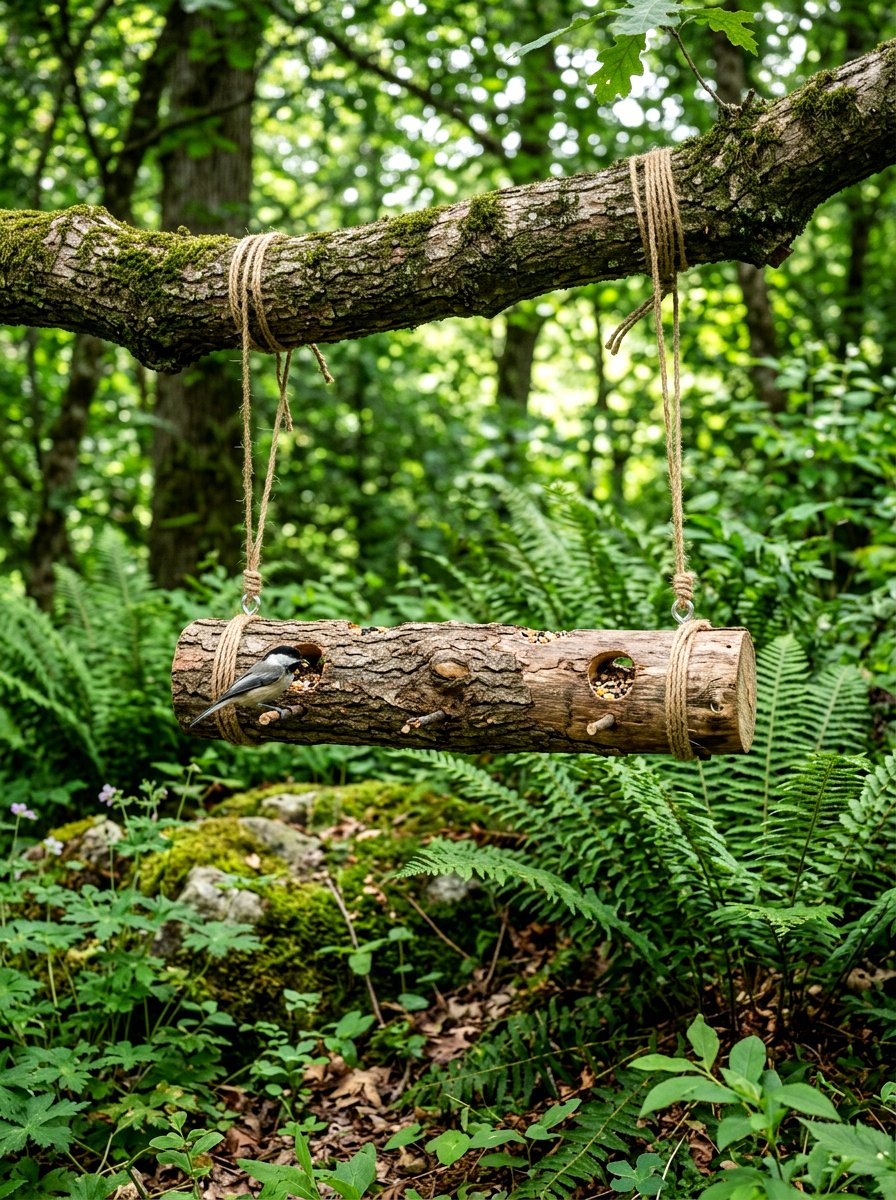 Log bird feeder - 25 Spring Bird Feeder Decor Ideas