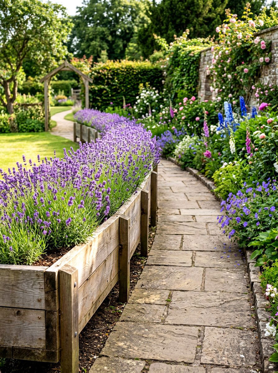 Long Wood Trough - 25 Spring Wooden Planter Ideas