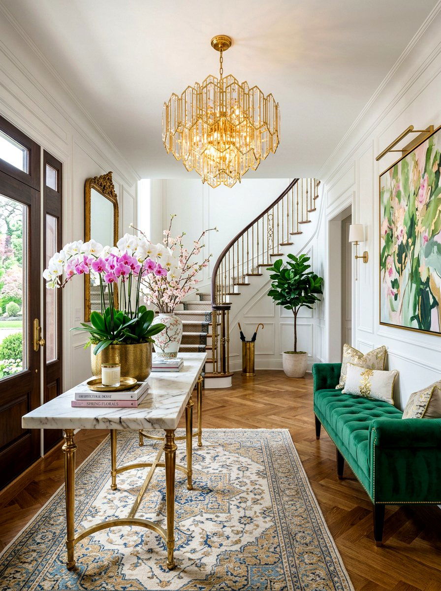 Luxury Spring Entryway Layout - 25 Spring Lobby Decor Ideas