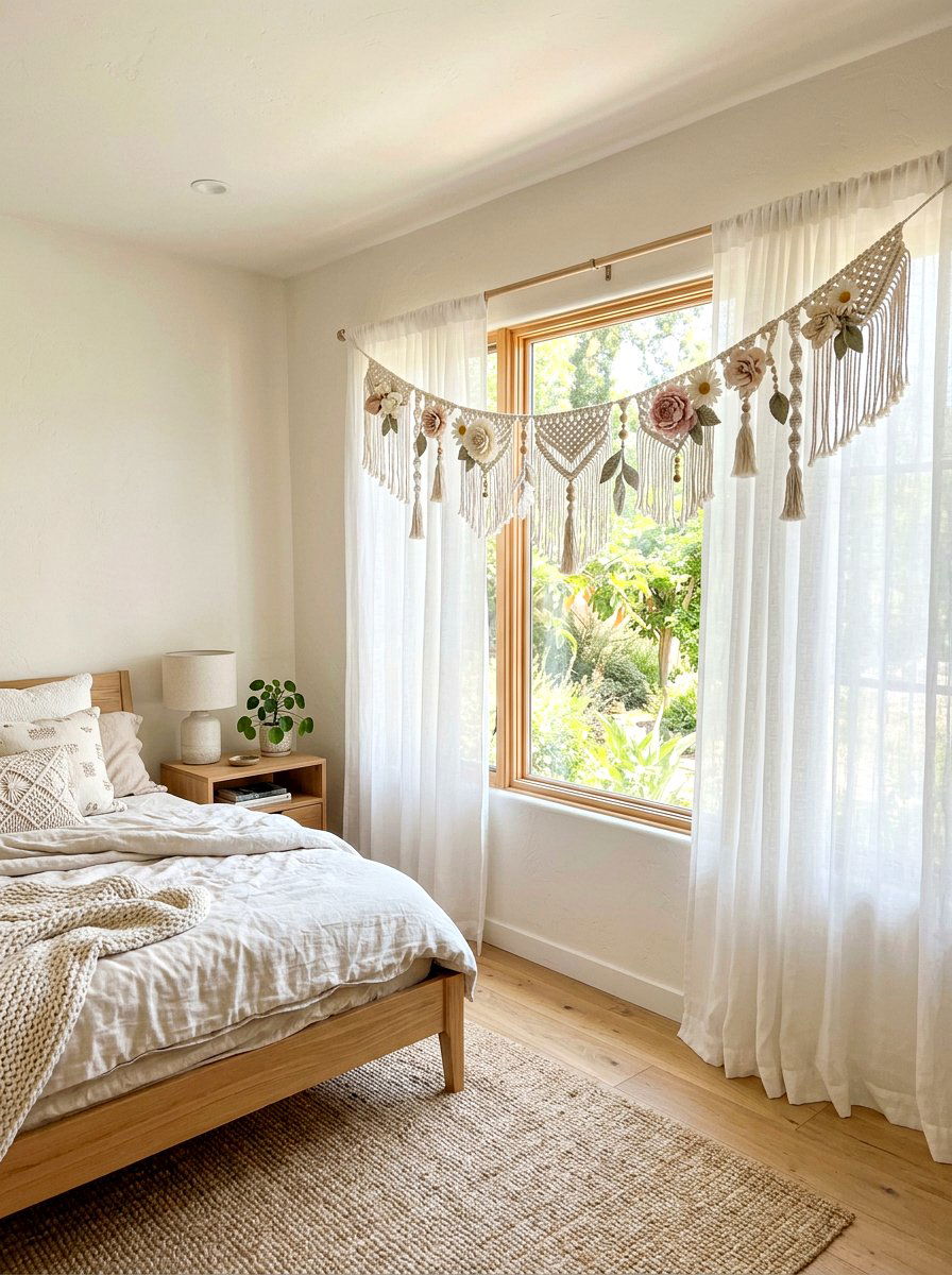 Macrame Flower Garland - 25 Spring Banner Ideas