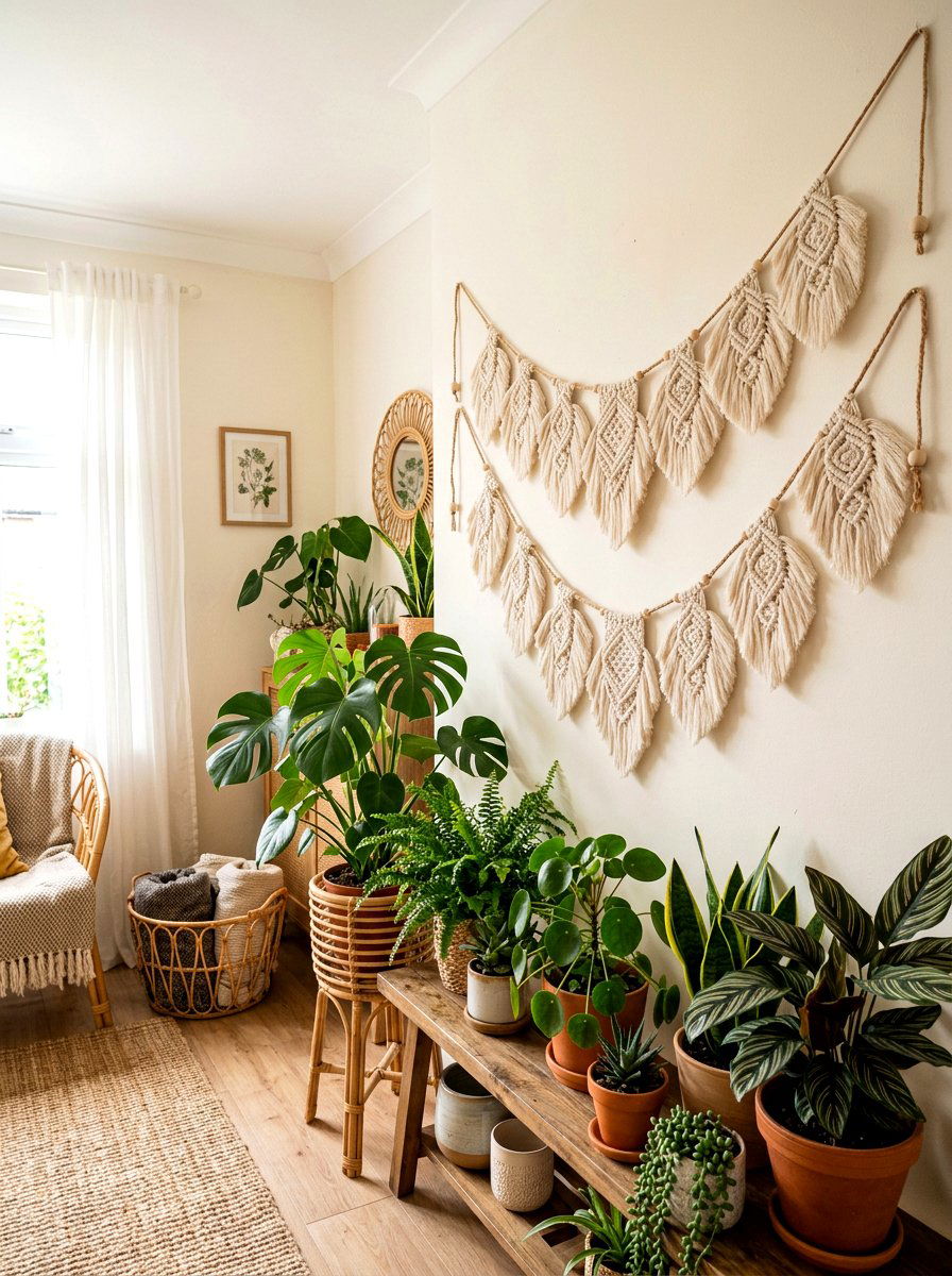 Macrame Leaf Bunting - 25 Spring Bunting Ideas