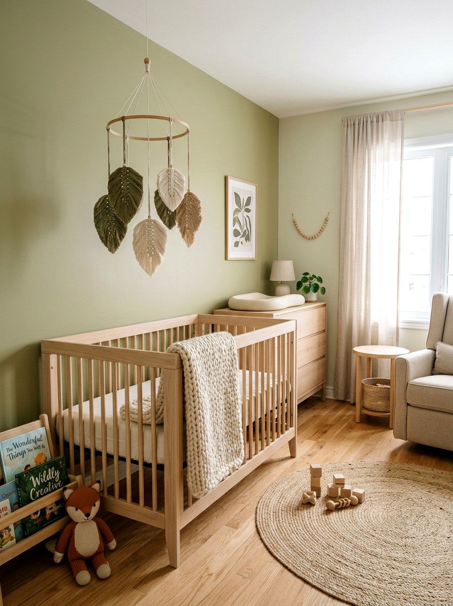 Macrame Leaf Mobile - 25 Spring Mobile Ideas for Nursery