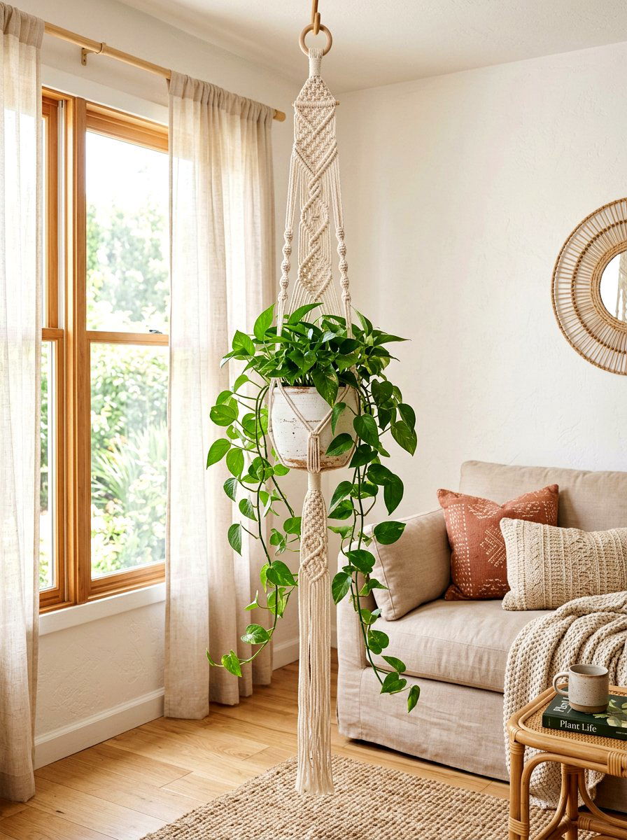 Macrame Plant Hanger - 25 Spring Plant Hanger Ideas