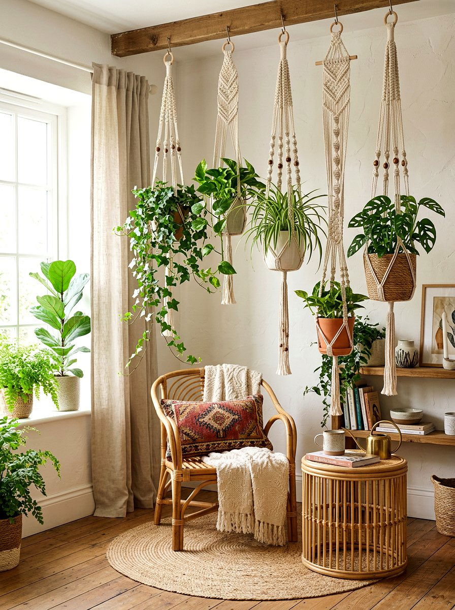 Macrame Plant Hanger - 25 Spring Porch Ceiling Decor Ideas