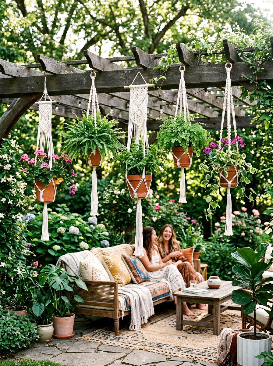 Macrame Plant Hanger - 25 Spring Garden Party Decor Ideas