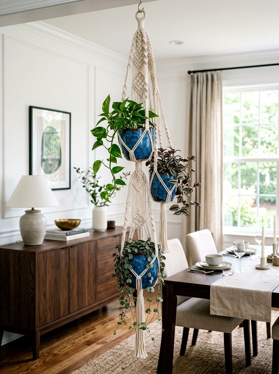 Macrame Plant Hanger With Ceramic Pots - 25 Spring Macrame Plant Hanger Ideas