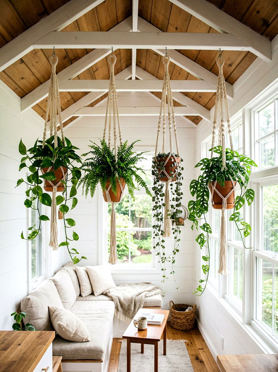 Macrame Plant Hangers - 25 Spring Tiny Home Decor Ideas