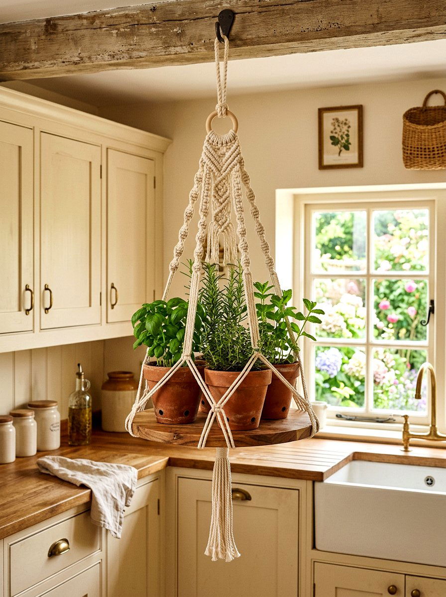 Macrame Shelf Plant Hanger - 25 Spring Macrame Plant Hanger Ideas