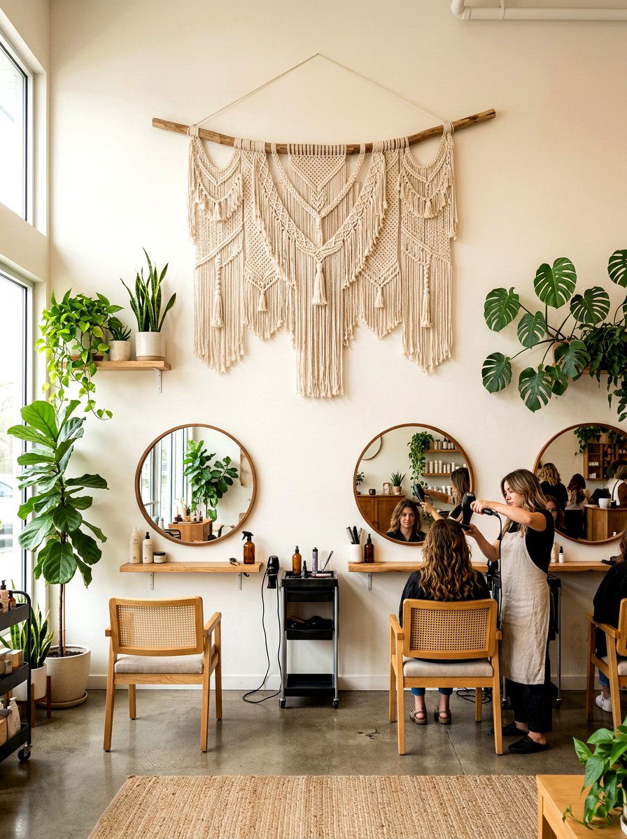 Macrame Wall Art - 25 Spring Salon Decor Ideas