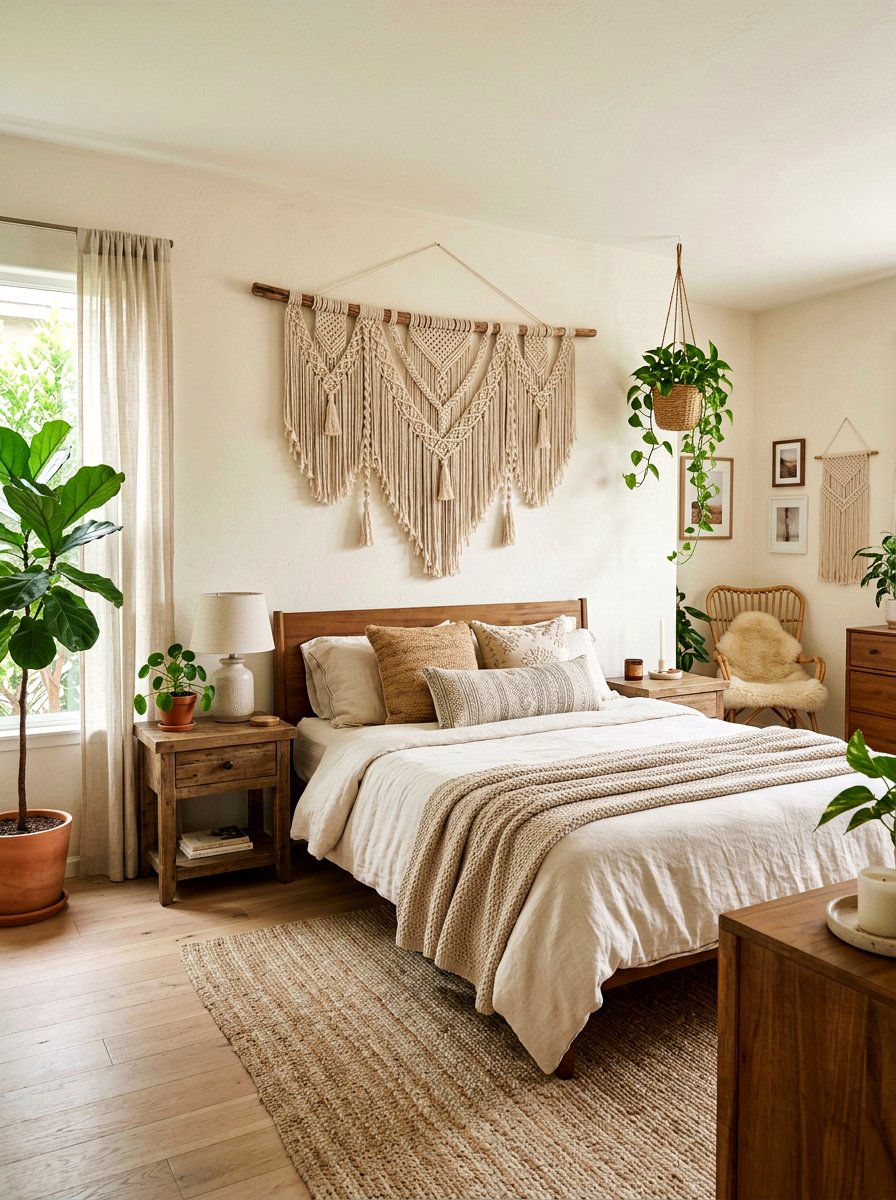 Macrame Wall Hanging - 25 Spring Bedroom Decor Ideas