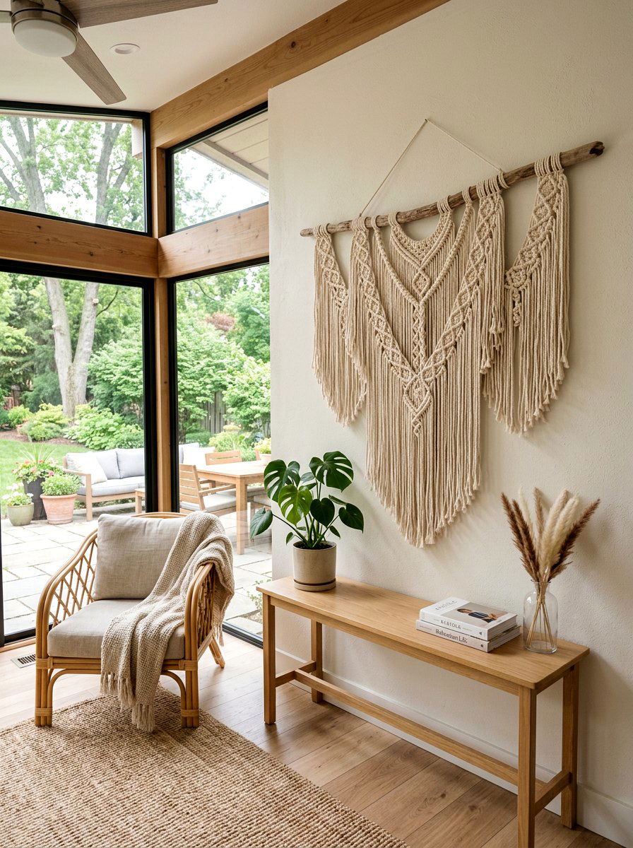 Macrame Wall Hanging - 25 Spring Three Season Room Decor Ideas