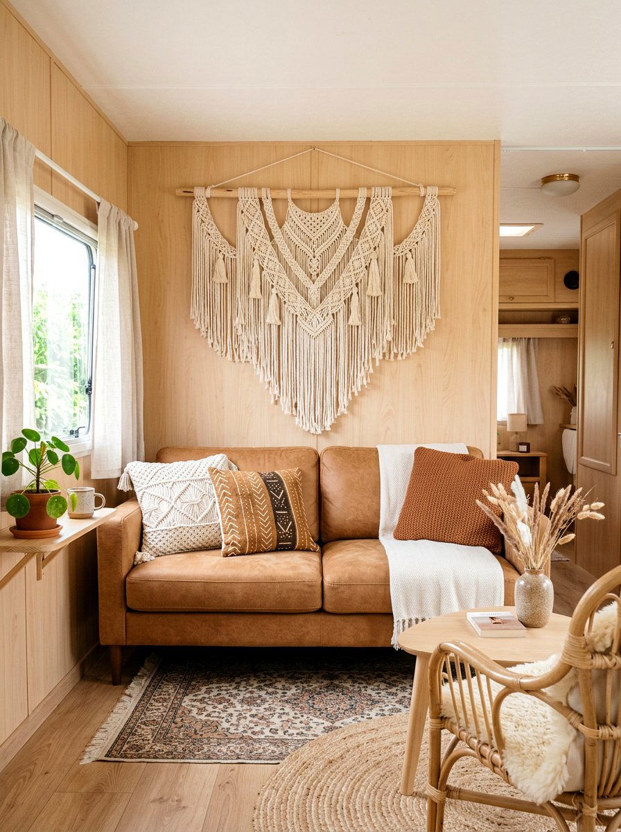 Macrame Wall Hanging - 25 Spring Camper Decor Ideas