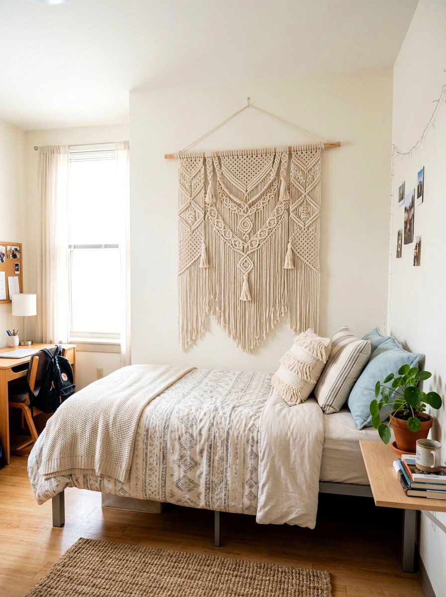 Macrame Wall Hanging - 25 Spring Dorm Room Decor Ideas