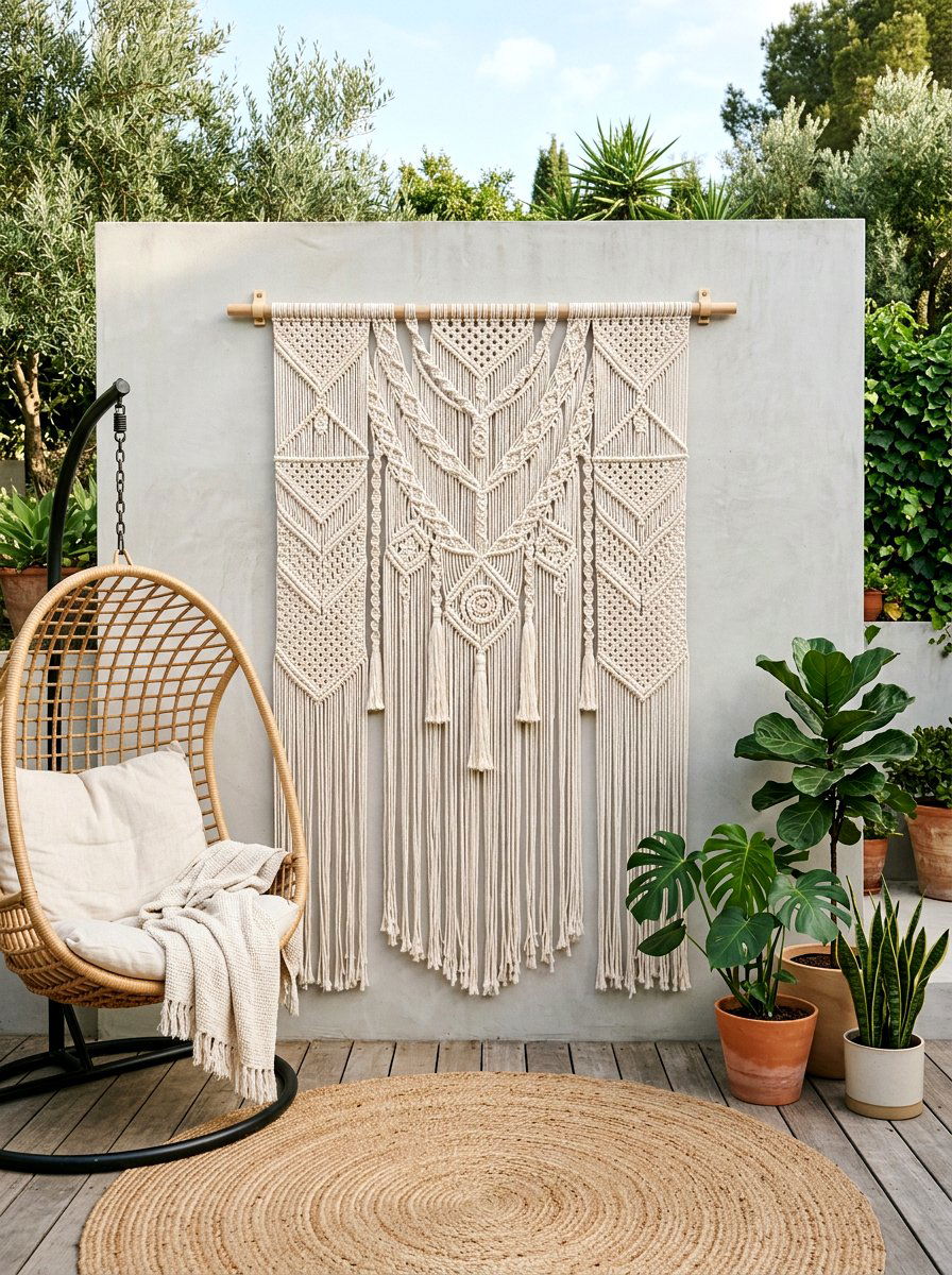 Macrame Wall Hanging - 25 Spring Patio Wall Decor Ideas