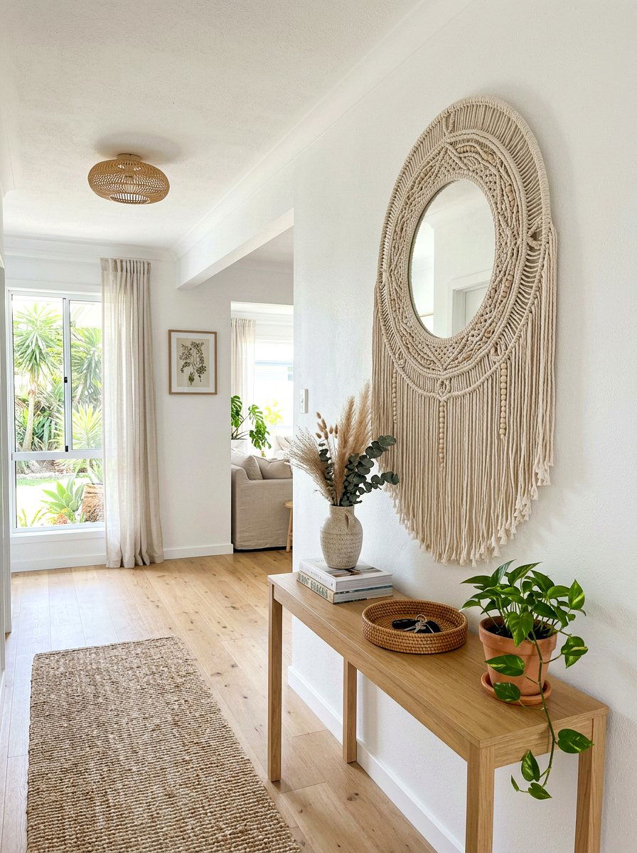 Macrame Wall Mirror - 25 Spring Macrame Decor Ideas