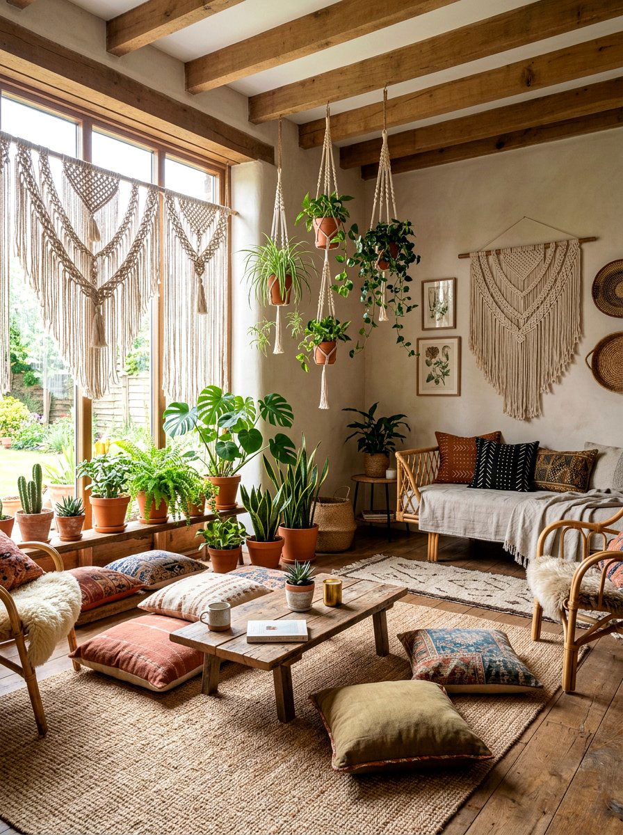 Macrame Window Hanging - 25 Spring Window Treatment Ideas