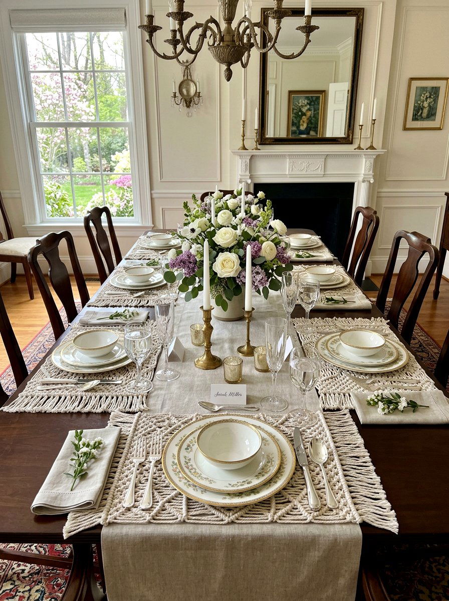 Macrame table mat - 25 Spring Weaving Decor Ideas