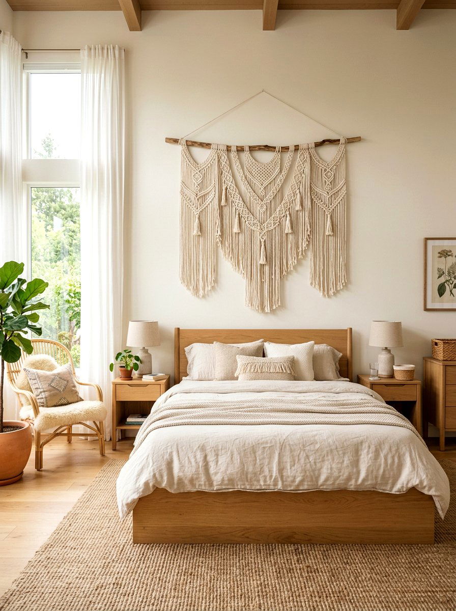 Macrame wall hanging - 25 Spring Bohemian Decor Ideas