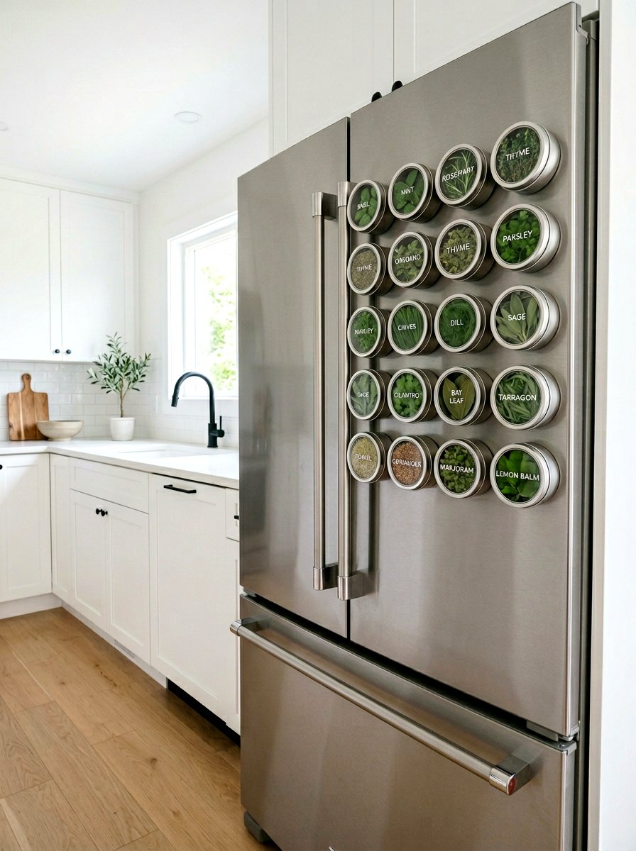 Magnetic Fridge Herb Garden - 25 Spring Kitchen Herb Garden Ideas