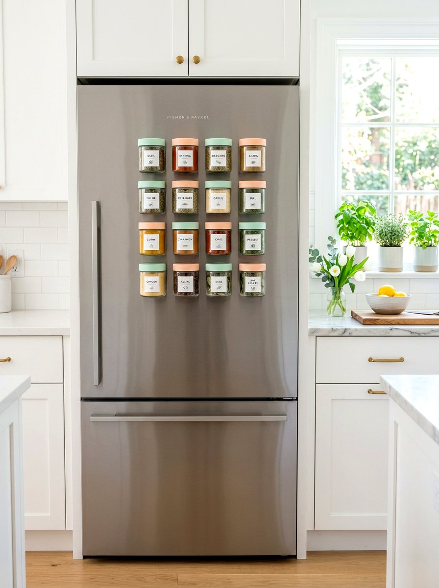 Magnetic Spice Jars - 25 Spring Spice Rack Decor Ideas