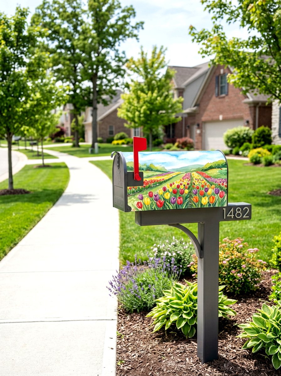 Magnetic mailbox cover spring - 25 Spring Mailbox Decor Ideas