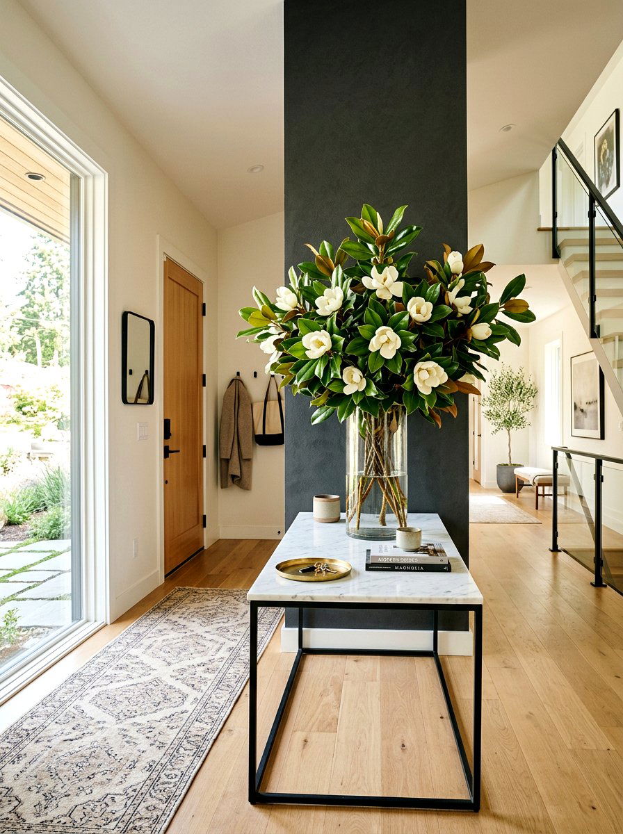 Magnolia Branch Display - 25 Spring Branch Arrangement Ideas